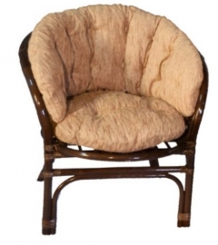 Кресло Багама, подушки коричневые или светлые полные Bahama5 орех матовый